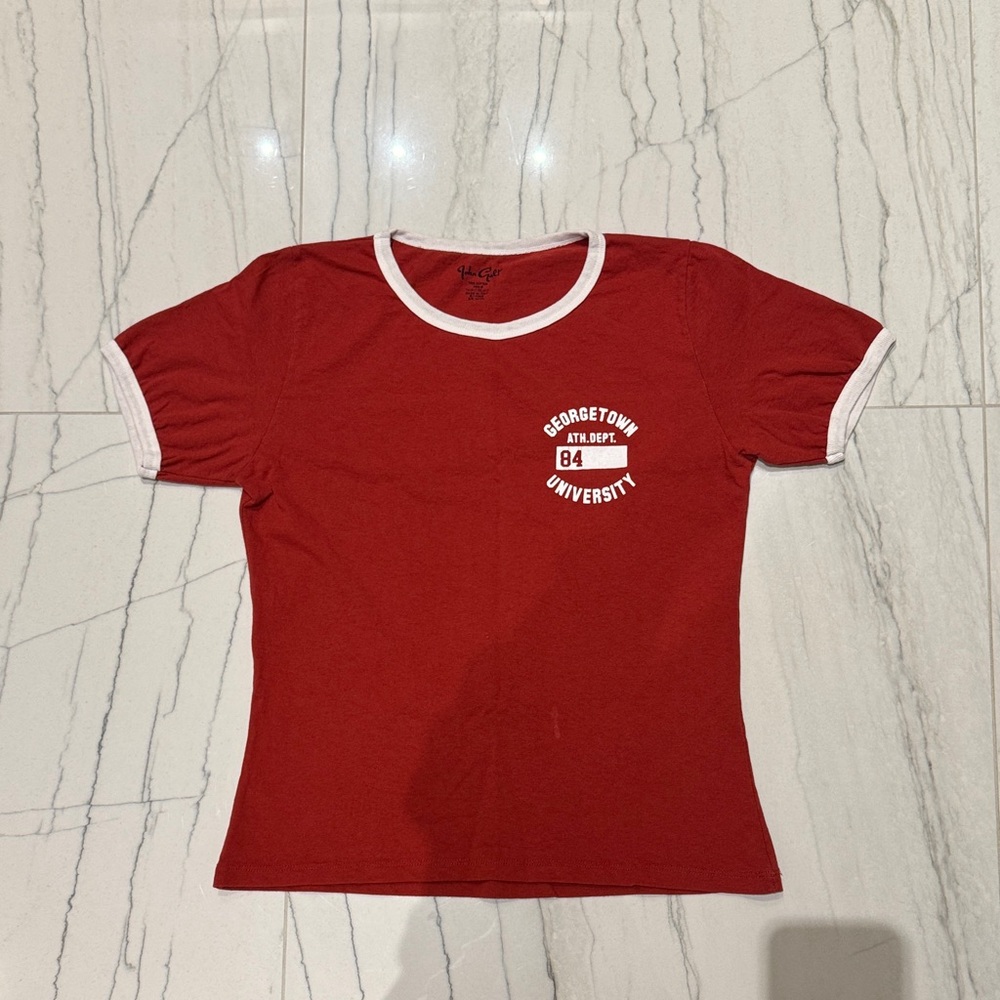 Brandy Melville - Georgetown Red Collared T-Shirt (Brand New) (100% cotton)